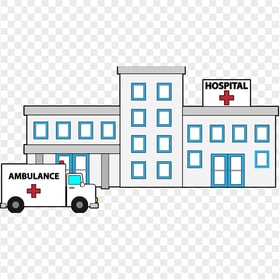 Cartoon Hospital Emergency Ambulance Clipart