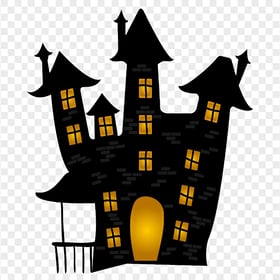 HD Halloween Black Silhouette Of Realistic Castle PNG