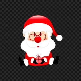Cartoon Vector Santa Claus Sitting Down PNG Image