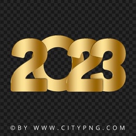 2023 Gold Elegant Design Date Text PNG Image