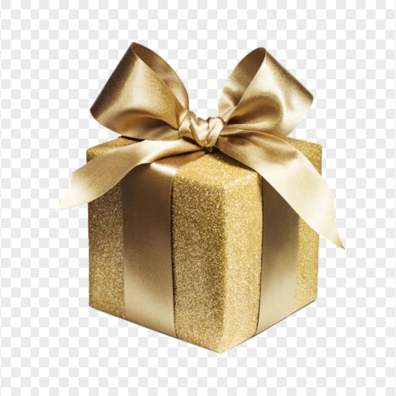 Transparent HD Gold Glitter Gift Box Citypng