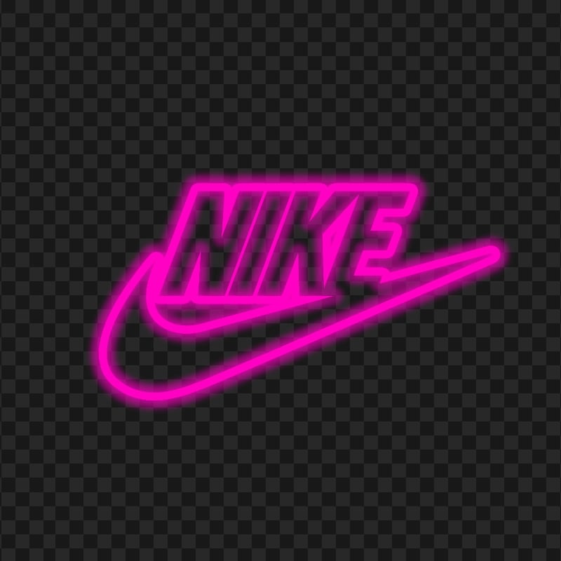 HD Nike Neon Pink Outline Text Tick Logo PNG