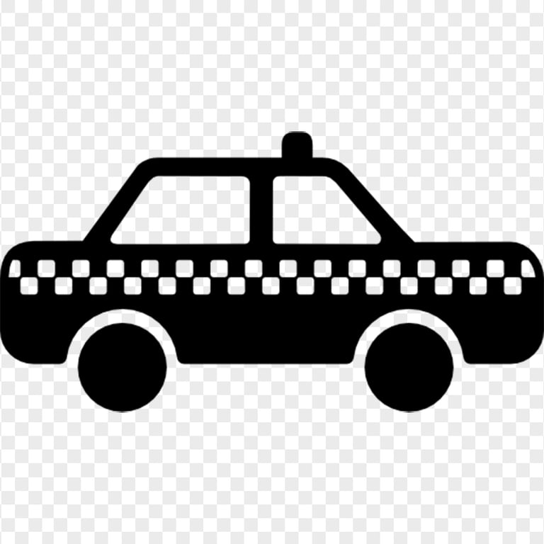 Taxi Cab Car Black Icon PNG