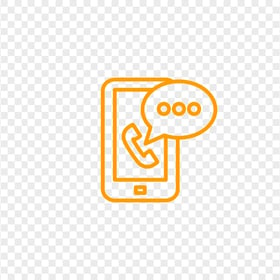 HD Orange Outline Connected Cell Phone Icon Transparent PNG