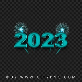 HD 2023 Blue Fireworks Transparent PNG