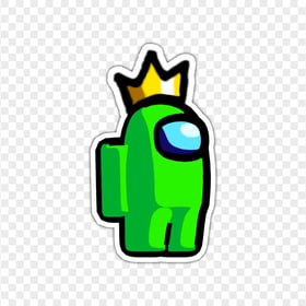 HD Lime Among Us Character Crown Hat Stickers PNG