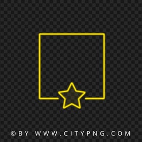 Yellow Neon Frame With Star HD PNG