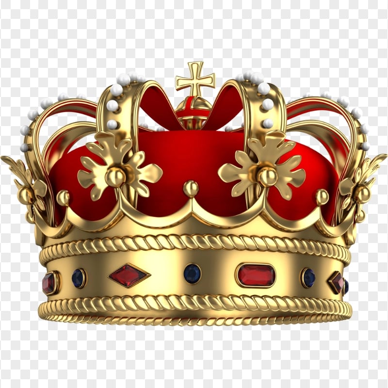 Red & Gold Royal Crown Transparent Background