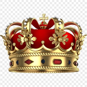 Red & Gold Royal Crown Transparent Background