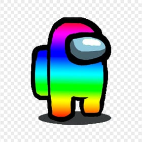 HD Rainbow Among Us Crewmate Character PNG