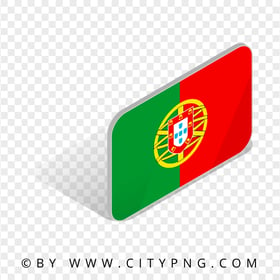 Portugal Isometric 3D Flag Icon Transparent PNG