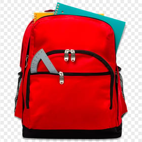 Real Red School Bag Image PNG