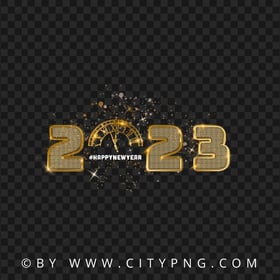 2023 Luxury Gold Happy New Year Design Image PNG