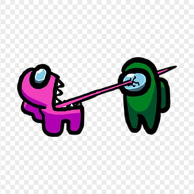 HD Among Us Crewmate Pink Character Tongue Kill Green PNG