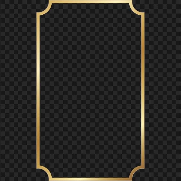 Simple Gold Frame With Corners PNG