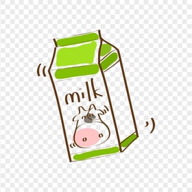 Cow Milk Box Clipart Cartoon Icon PNG