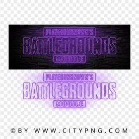 HD Player Unknown Battlegrounds Purple Light Neon Logo PNG
