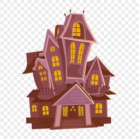 Halloween Cartoon Clipart House Vector Illustration PNG