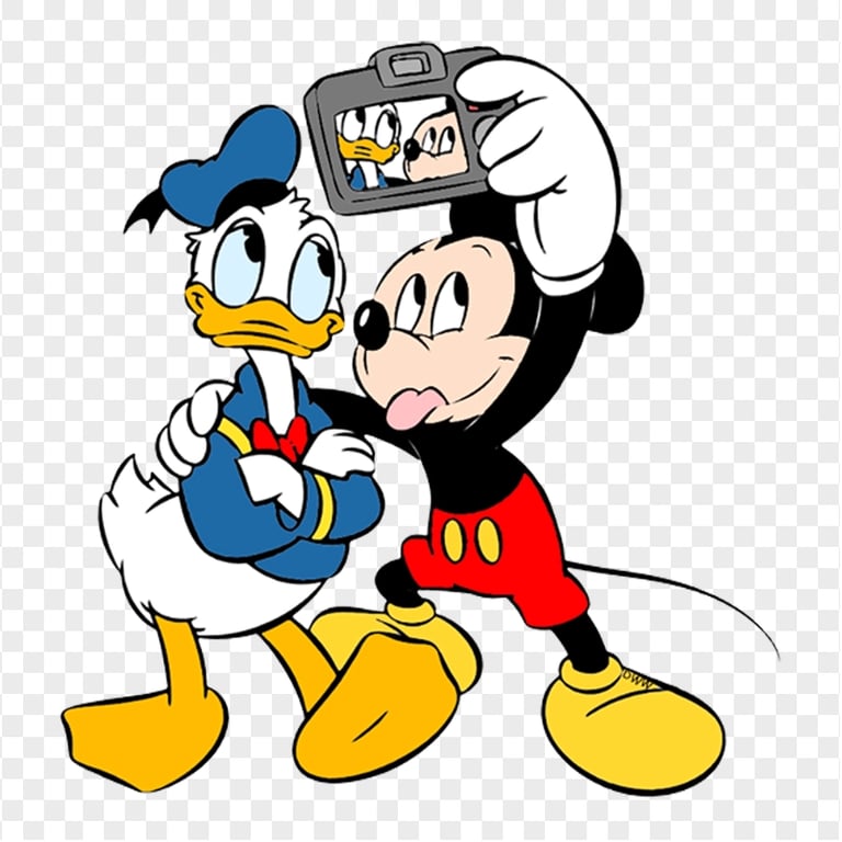 HD Mickey Mouse Donald Duck Selfie PNG | Citypng