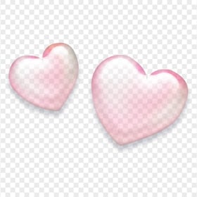 Two Pink Cute Hearts Valentine's Love Day FREE PNG