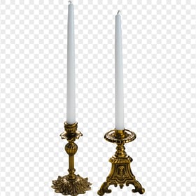 Download HD Two White Candles PNG