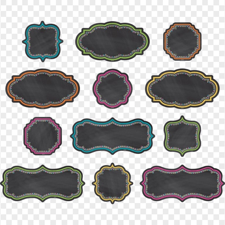 Chalkboard Labels Collection Image PNG