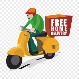 Cartoon Clipart Scooter Free Home Delivery PNG IMG