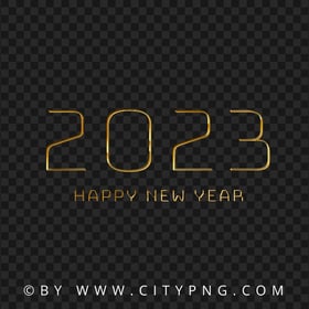 Luxury Gold 2023 Happy New Year PNG Image