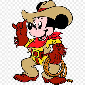 Mickey Mouse Wearing Cowboy Costume Image PNG