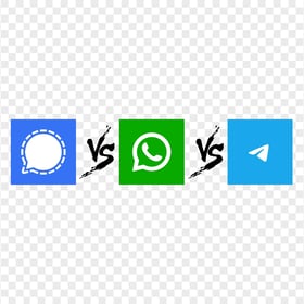 HD Signal Vs Whatsapp Vs Telegram Square Icons PNG