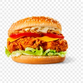 Fried Chicken Burger PNG Image
