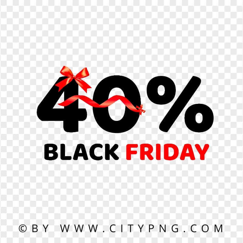 40 Percent Black Friday Discount Logo Sign PNG Citypng