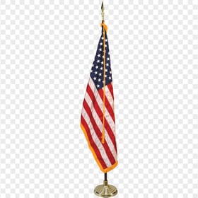 Indoor Office Standing American Flag On Pole