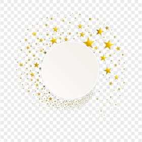 Blank Circle Frame With Yellow Stars PNG