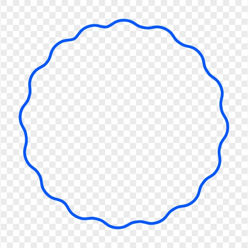 HD Wavy Blue Circle Shape Border Frame PNG