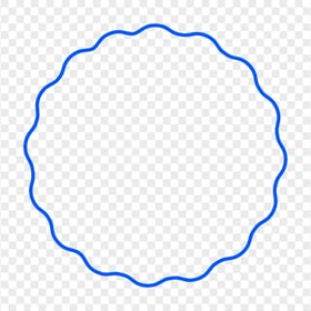 HD Wavy Blue Circle Shape Border Frame PNG