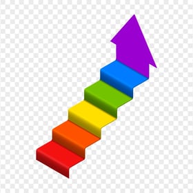 HD Multicolored Up Stairs Arrow PNG