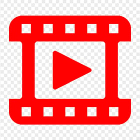 Transparent HD Video Play, Watch Player Red Icon
