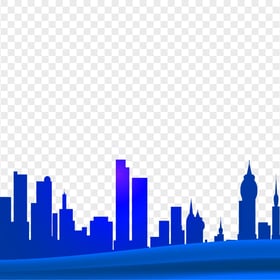 PNG City Skyline Blue Silhouette