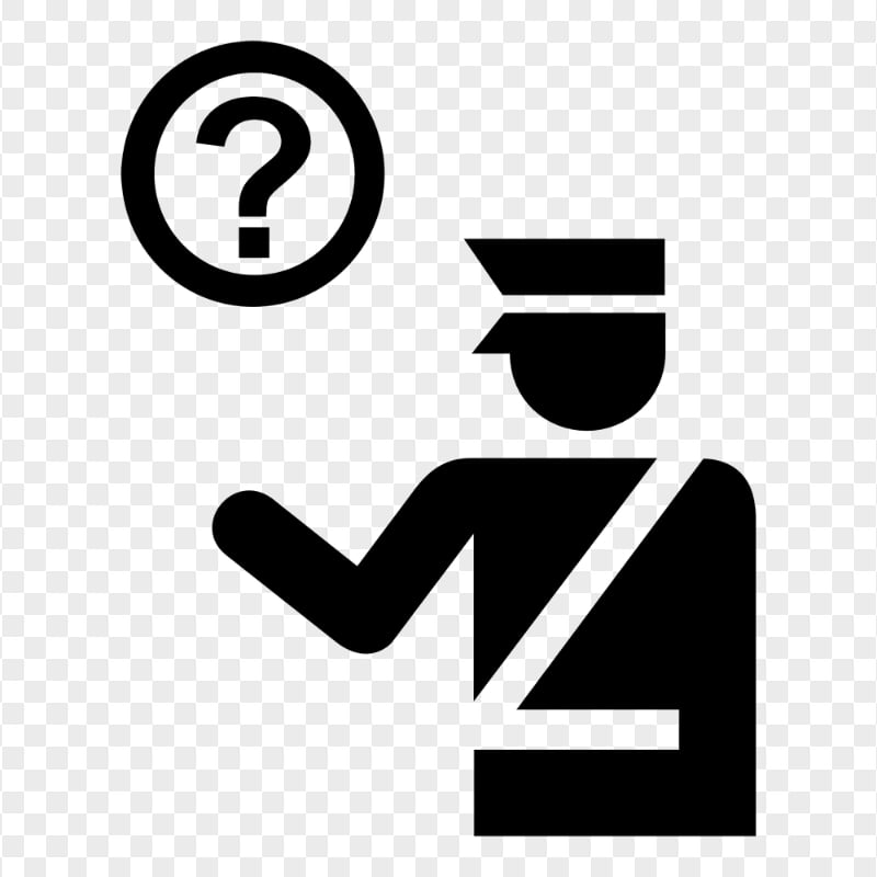 Security Agent Question Mark Black Icon HD PNG