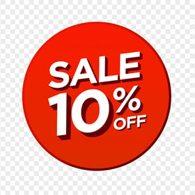 PNG 10% Percent Off Sale Red Badge Discount