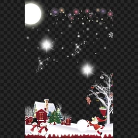 Christmas New Year Snow Winter Scene Illustration