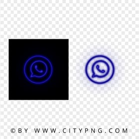 HD Dark Blue Neon Light Whatsapp Round Circle Logo Icon PNG