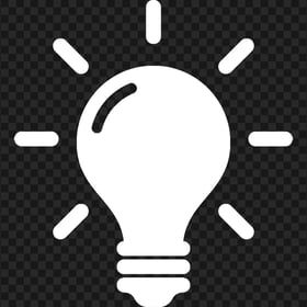 PNG White Light Bulb Idea Icon Symbol
