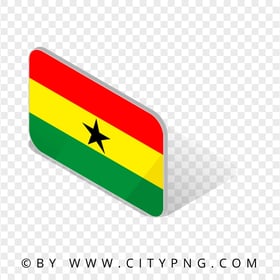 Ghana Isometric 3D Flag Icon HD Transparent PNG
