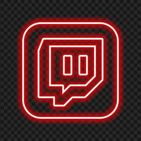 HD Twitch Neon Red Square App Icon PNG