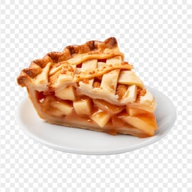 Slice Of Crispy Pear Pie on a Ceramic Plate HD PNG