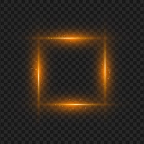 Orange Glowing Light Effect Square Frame PNG