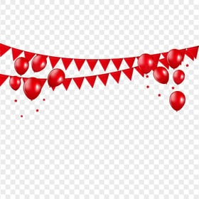 HD Celebration Red Balloons With Ribbon PNG