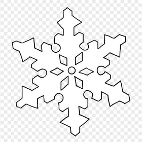 HD Black And White Coloring Snowflake PNG